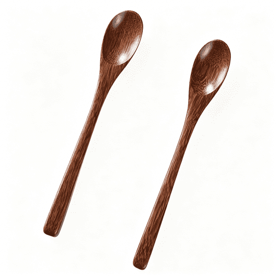 ACDANC 2Pcs 7.8Inch Wooden Spoons for Honey and Coffee,Small Wooden Spoons with Long Handle for Stirring,Honey Spoon & Coffee Spoons for Jars,Tea and Spice