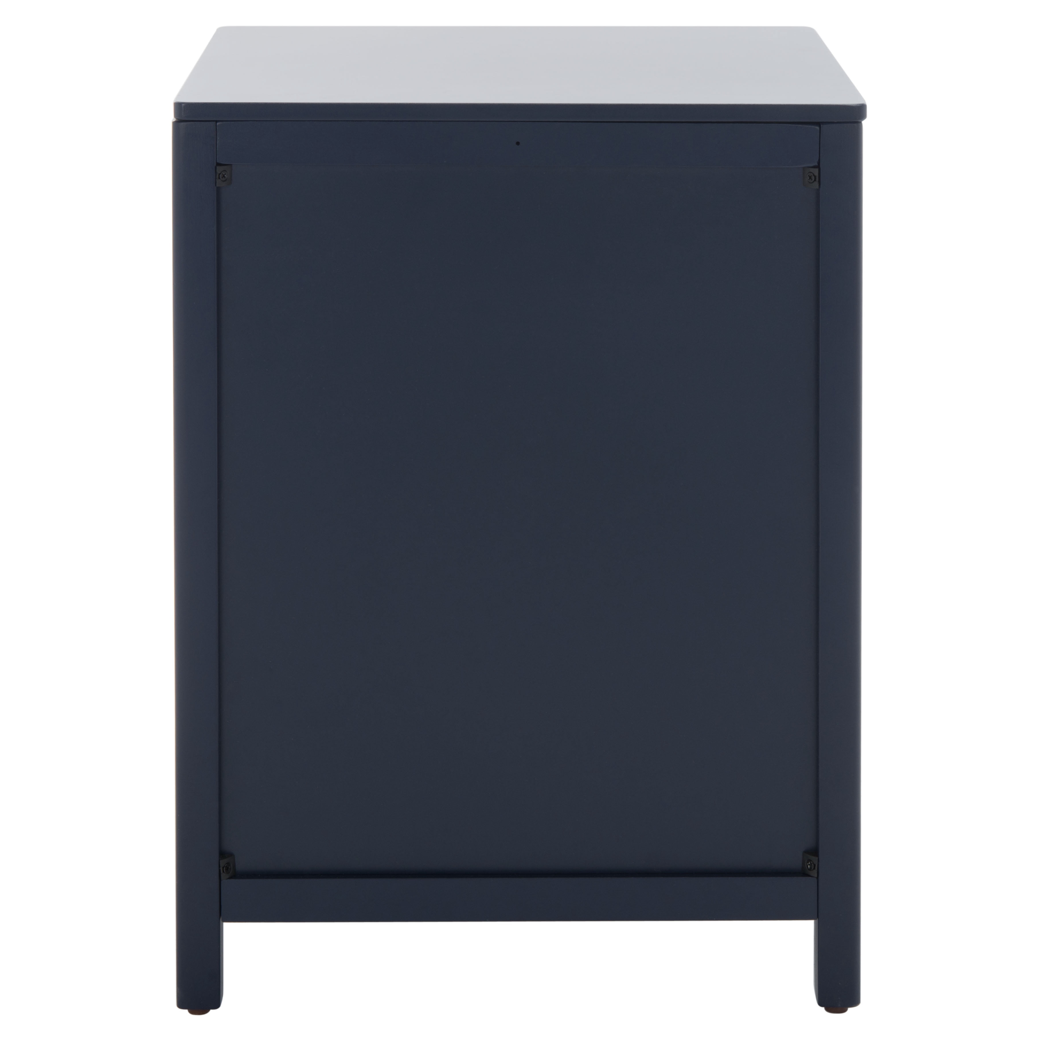 SAFAVIEH Miya Rustic Coastal 1 Drawer Nightstand, Navy/Natural
