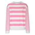 thumbnail image 6 of hxobax Juniors Teens Cute Sweatshirts Striped Colorblock Pullover Tops for Womens Preppy Sweatshirts, 6 of 7