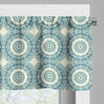 thumbnail image 3 of Ambesonne Moroccan Valance Pack of 2, Circular Oriental, 54"X18", Cream and Dark Sky Blue, 3 of 5