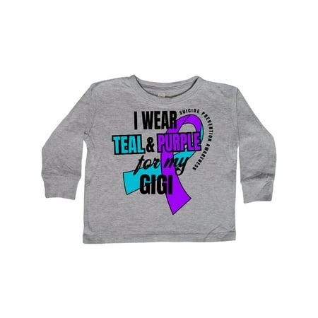 

Inktastic Suicide Prevention I Wear Teal and Purple for My Gigi Gift Toddler Boy or Toddler Girl Long Sleeve T-Shirt