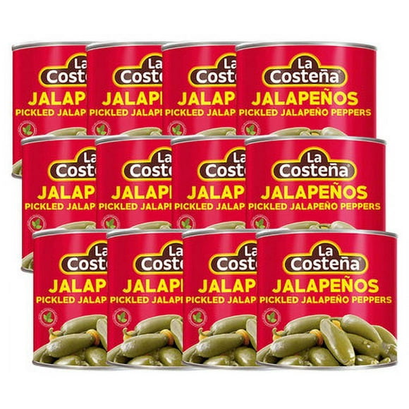La Costeña Whole Jalapeños 12 oz (12-Case) - Spicy and Flavorful Pickled Jalapeño Peppers
