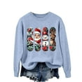 thumbnail image 4 of Hueook Christmas Plus Size Sweaters for Women Fashion Women's Casual Solid Color Long Sleeve Round-Neck Blouses Shirts Tops Sweater Light Blue 4X, 4 of 8