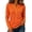 Orange -AB02, variant on Dwellite Women Long Sleeve Sweater Waffle Oversized Pullover Tops Casual Loose Henley Blouses for Fall Winter Pink XL