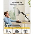 thumbnail image 4 of monTEK Single Monitor Arm with USB Ports, Mechanical Spring Monitor Mount for 17–40" Screens, Holds up to 26.4 lb, Full Motion Desk Arm with VESA 75x75/100x100, C-Clamp & Grommet, 4 of 10