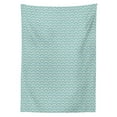 thumbnail image 3 of Ambesonne Aqua Tablecloth Rectangular Table Cover, Curvy Lines Bubbles Sea, 60"x90", Sky Blue White, 3 of 4
