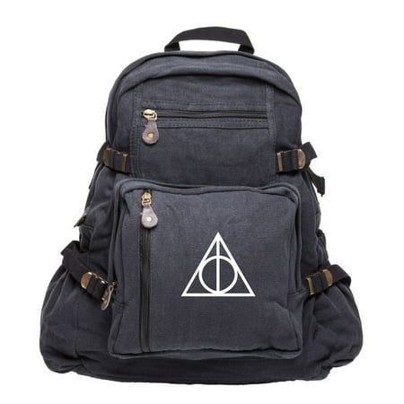 Harry Potter Ly Hallows Symbol Military Backpack Durable School Harry Potter Ly Hallows Symbol Military Backpack Durable School Book Bag