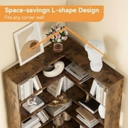 Corner Bookshelf, 6 Tiers Corner Bookcases with Baffles, 6-Tier Corner Bookshelf with Baffles,Large Storage Corner Bookshelf Display Rack 71''Tall Modern L shaprner Etagere Bookcase Corner Shelf L Sha