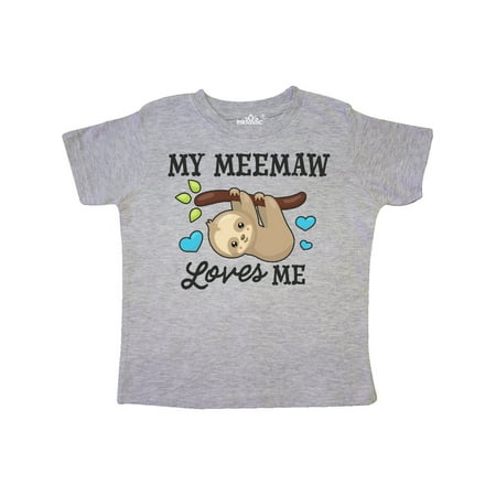 

Inktastic My Meemaw Loves Me with Sloth and Hearts Gift Toddler Boy or Toddler Girl T-Shirt