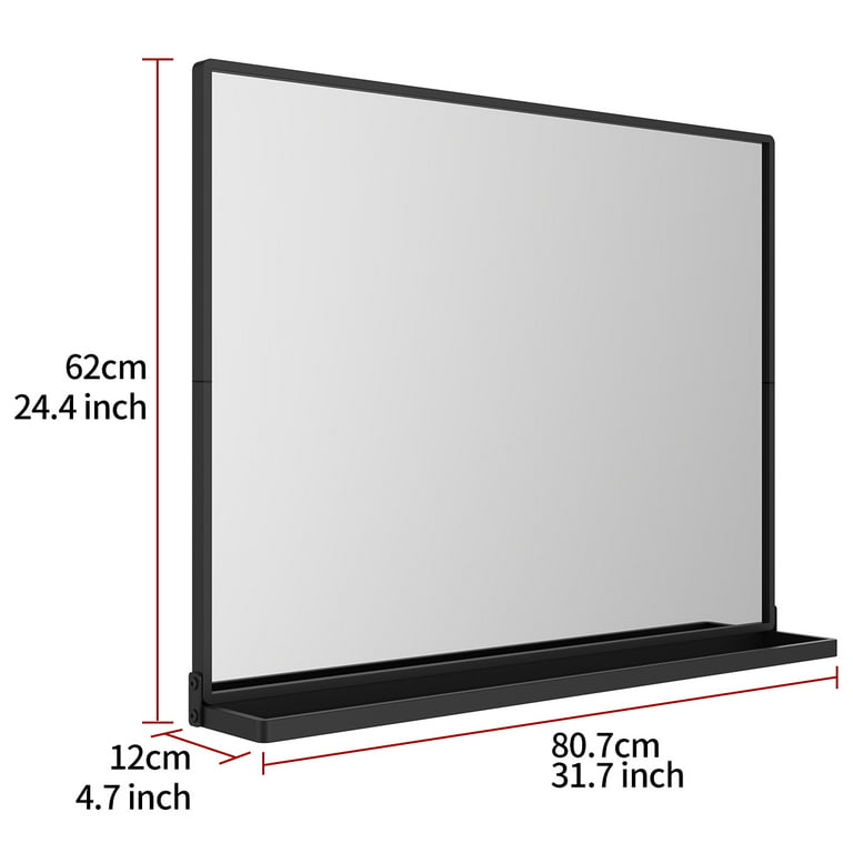 ANYHI Rectangular Bathroom and Living Room Metal Wall Mirror with