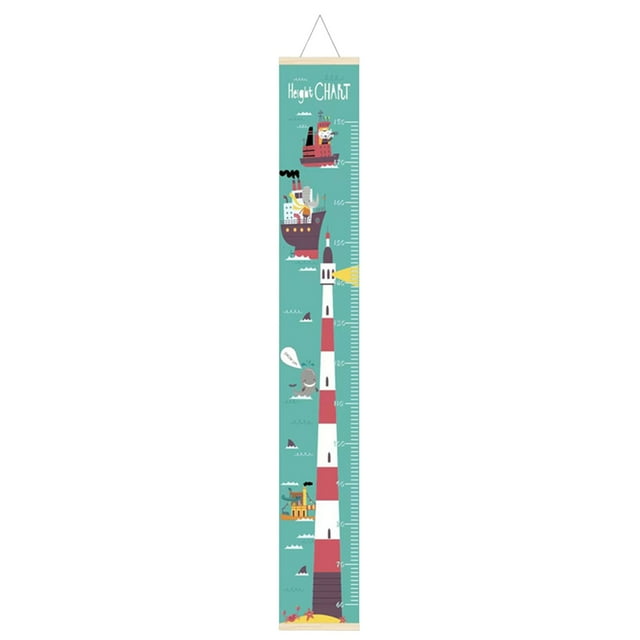 Children's Height Growth Chart Cartoon Pattern Canvas Height Chart Ruler Removable Wall Mounted Ruler Measurement Chart Suitable For Home Decoration Measuring Board Foldable Fencing Bracket Gauge