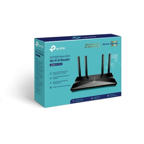 TP-Link Archer AX1500 4 Stream Dual-Band Wi-Fi 6 Wireless Router, Up to 1.5 Gbps Speeds, Upgrade Any Home Internet