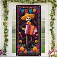 thumbnail image 5 of TanSiDing 4pcs Halloween Day of the Dead Door Cover - Durable Polyester Fabric Decoration for Festive Party & Home Decor 35*71In, 5 of 6