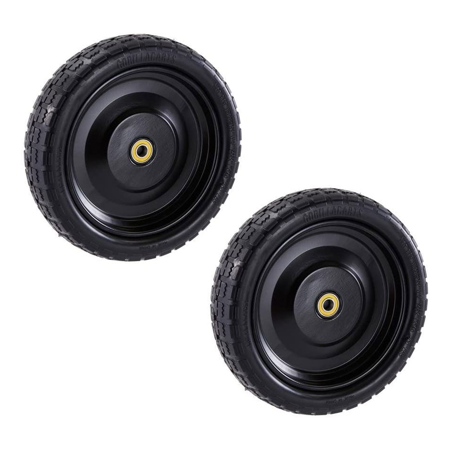 4-Pack 13 Inch Solid Polyurethane Flat-Free Tires & Wheels – For Gorilla Cart, Hand Trucks, Yard Trailers
