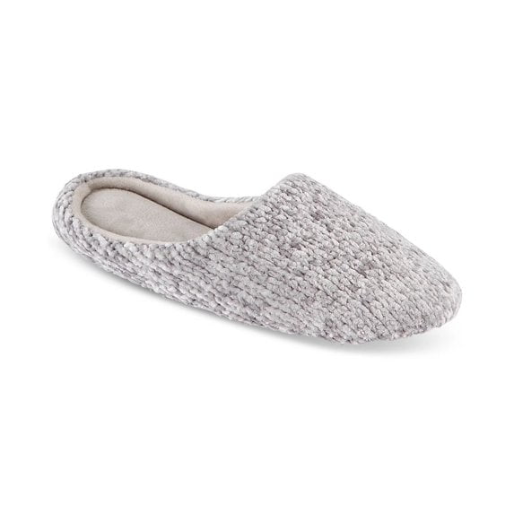 Charter Club Chenille-Knit Scuff Slippers, Grey (L/ 9-10, Grey)