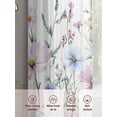 thumbnail image 7 of Pink Blue Spring Floral Semi Sheer Curtains 84 Inch Length 2 Panels Set, Watercolor Elegant Botanical Sheer Kitchen Curtain Privacy Voile Window Curtain for Living Room Bedroom Rod Pocket Drapes, 7 of 7