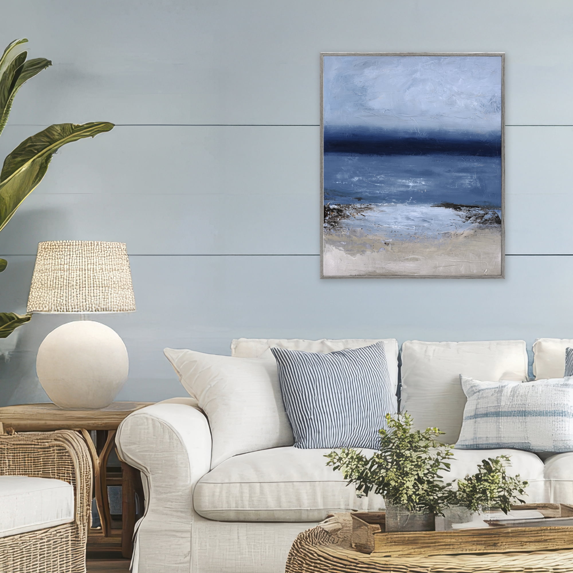 Endless Sea Moods Gray Framed Giclee Art, design by Design Fabrikken