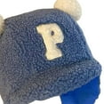 thumbnail image 7 of Mightlink Earflap Hat Pompoms Letter Embroidery Lace-Up with Rope Cute Ears Protection Soft Autumn Winter Girls Boys Trapper Ski Cap for Outdoor, 7 of 7