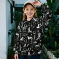 thumbnail image 2 of Uourmeti Art Cowboy Style Print Kids Wolf Sweatshirt Quarter Zip Up Pullover Animal Print Top Howling Wolf Design Trendy Fall Clothes for Boys Girls Size 13-14, 2 of 7
