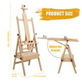 thumbnail image 6 of H Frame Easel, French Easel with Casters, Solid Beech Wood Easel, Painting Canvas Holder Stand, Tilts Flat Artist Easel, Height Angle Adjustable Queroig, 6 of 8