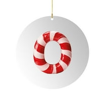 HomeDM Letter O Christmas Ornaments, 3.9" Xmas Hanging Pendant, Funny 26 Letter Christmas Tree Decorations, 2D Flat Acrylic Xmas Alphabet Pendant for Gifts Wreaths Xmas Tree Decor