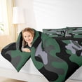 thumbnail image 4 of jejeloiu Rustic Camouflage Full Size Comforter Sets,Green Black Bedding Sets For Boys Kids Reversible 3-Piece, 4 of 8
