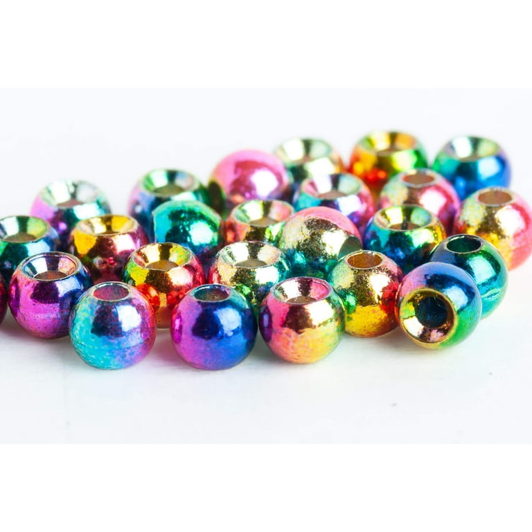 Tungsten Beads for Fly Tying - 100 Pack (Rainbow, 3.8 mm (5/32))