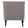thumbnail image 5 of CorLiving Elewood Modern Velvet Upholstered Wide Back Armchair with Wood Tapered Legs, Gray, 5 of 9