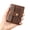 Brown, variant on Genuine leather ultra-thin men's wallet with 5 credit card slots and coin pocket, classic cowhide wallet