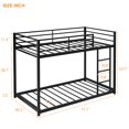 thumbnail image 7 of Twin over Twin Metal Bunk Bed, Upgraded Metal Bunk Bed Frame with Ladder and Safety Guard Rail, Heavy Duty Bunk Beds for Adults Teens Noise Free Space-Saving Easy to Assemble, Black, 7 of 7