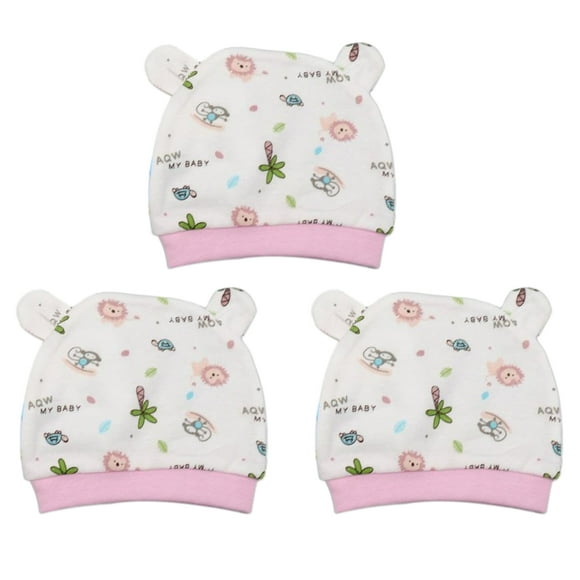 3-piece baby hat set suitable for 0-3 months of age, newborn baby hat for boys and girls