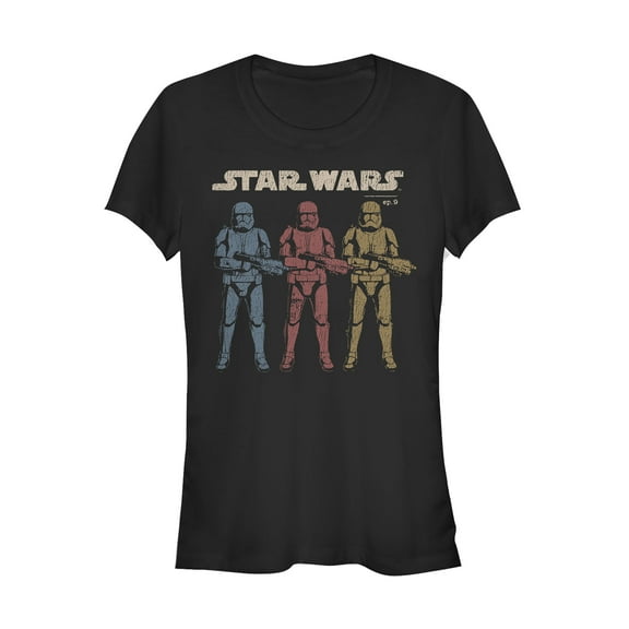 Junior's Star Wars: The Rise of Skywalker Stormtrooper Trio Graphic Tee Black Small