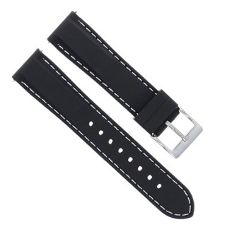 Cinturino In Gomma Nero 22mm Per Orologi Invicta Modelli 7346, 7398, 7430, 7433, 7452, Ewatchparts, Con Fibbia Acciaio