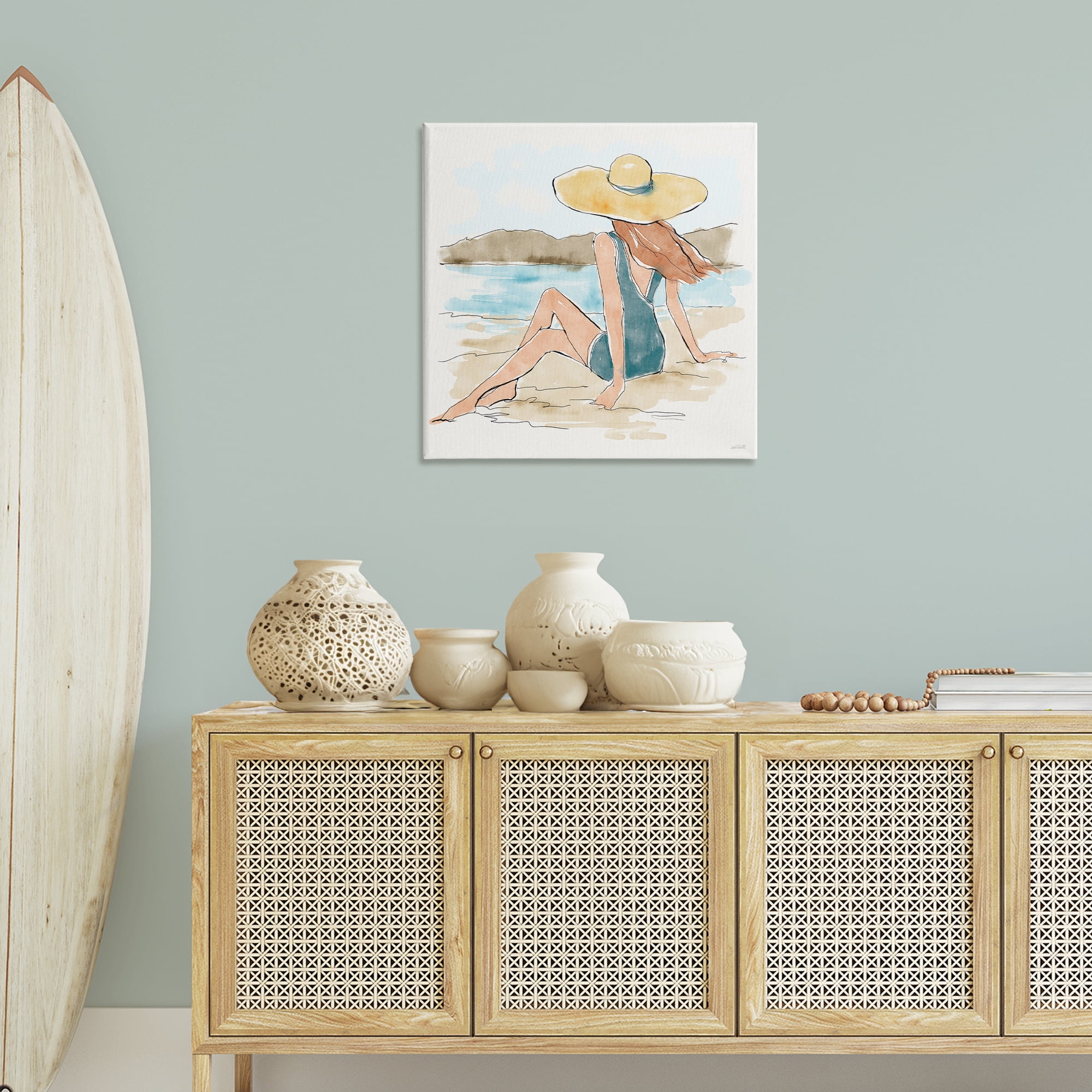 Stupell Industries Summer Day Beauty People Painting Wrapped Canvas Art Print Wall Art, 30 x 30