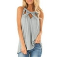thumbnail image 5 of ZyeKqe Womens Tank Tops Cutout Front Crewneck Going out Tops Dressy Casual Blouse Loose Fitted Basic Summer Sleeveless Shirts, 5 of 9