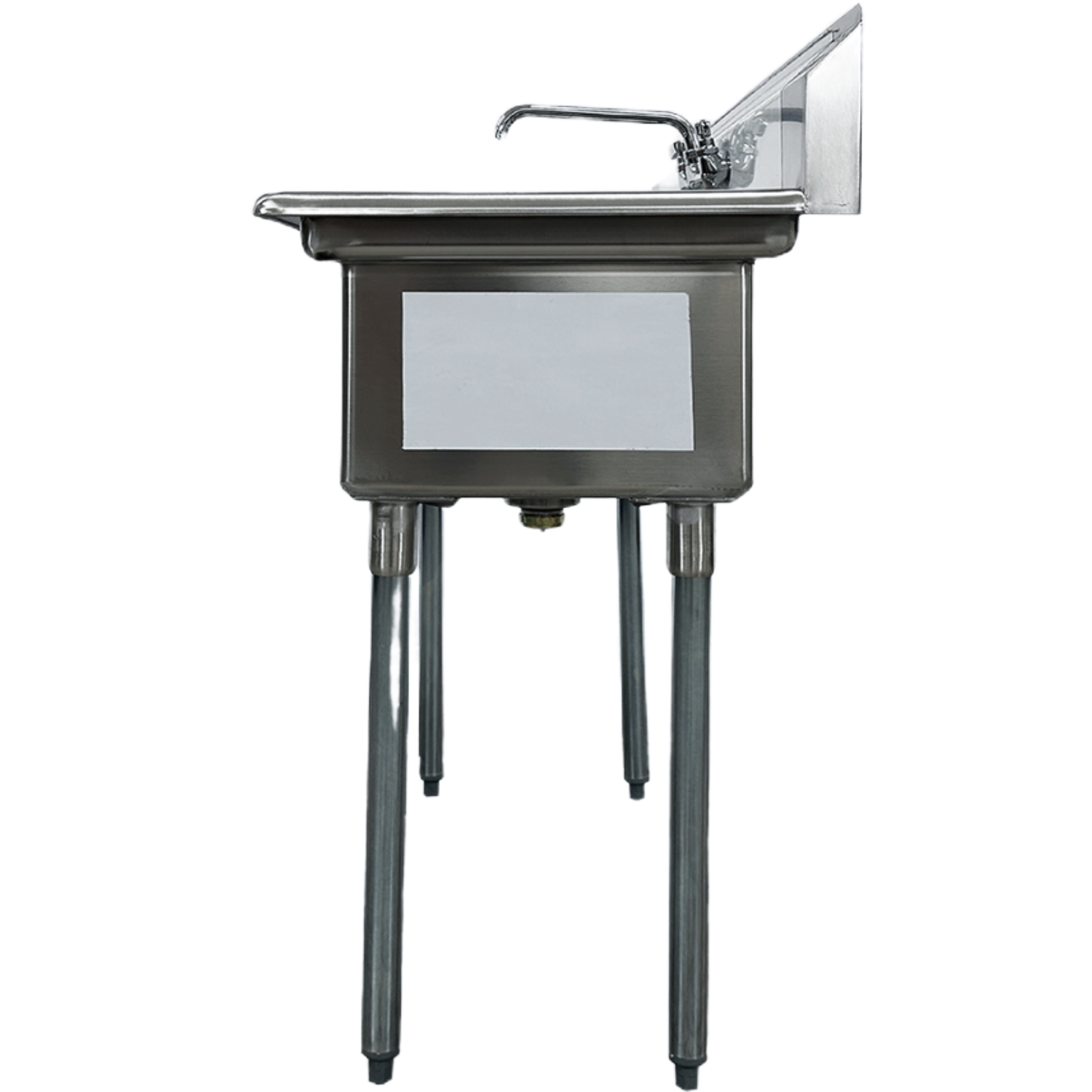 3 Compartment Utility Sink with Faucet, NSF Commercial Sink with Left Drainboard Sink, Restaurant Utility Kitchen Sink Triple Compartment Stainless Steel