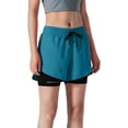 thumbnail image 4 of LINGLANG Two Layer Athletic Shorts for Women, Flowy Running Shorts with Secure Inner Liner, Lightweight Workout Gym Shorts for Sports & Tennis, 4 of 5