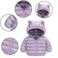 thumbnail image 3 of LYMAYTER Boys Girls down Cotton Coats Kids Fall Winter Long Sleeves Printed Jacket Toddler Ears Hooded Warm Outerwear for 1-7 Years, 3 of 8