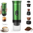 thumbnail image 1 of 3-in-1 Portable Coffee Maker, Rechargeable Travel Coffee Maker, 12V Espresso Machine for Capsules and Ground Coffee, for Camping, Travel, Office, Car, Home, Green, 1 of 5