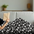 thumbnail image 3 of Space Soft Flannel Fleece Blanket, Floating Hand Drawn Inspired Stars and Dots Graffiti Style Street Monotone, Cozy Plush for Indoor and Outdoor Use, 50" x 70", Dark Grey and White, by Ambesonne, 3 of 5