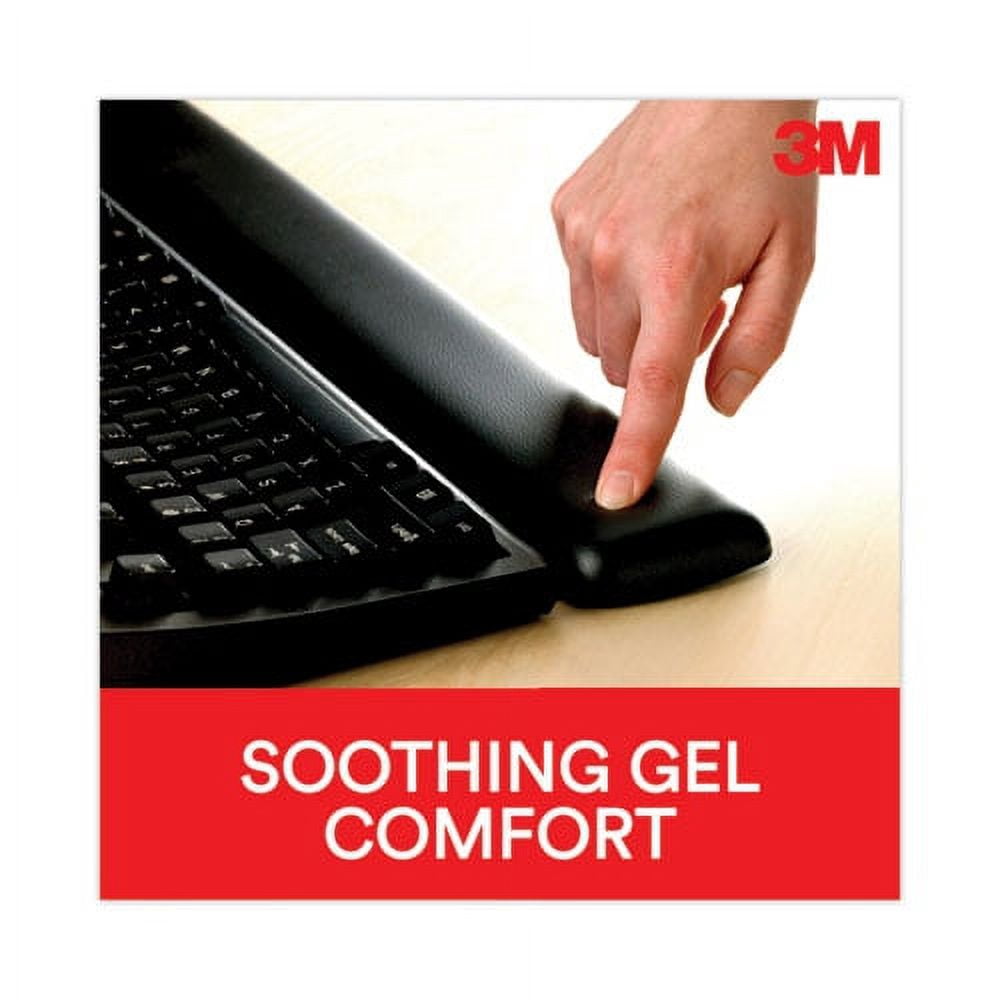 Antimicrobial Gel Large Keyboard Wrist Rest, 19 x 2.75, Black | Bundle of 2 Each