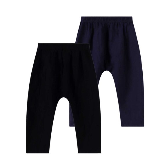 OGLCCG 2 Pack Boys Girls Cotton Pants Elastic Waist Casual Wide Leg Joggers Pants Loose Comfy Basic Running Trousers 0-8 Years