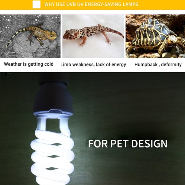 Energy Saving Uvb Lamp Bulb For Reptile Tortoise Lizard Snake 220 240v White Uvb10 0 Power 13w Walmart Com Walmart Com