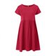 thumbnail image 4 of 2025 Vestido largo de algodón y lino para mujer, con cuello redondo, tallas grandes, corte holgado, color liso, estilo veraniego/OL, 4 of 5