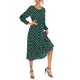 thumbnail image 4 of VISgogo Vestido casual de primavera para mujer, vestido midi de ajuste regular con cuello redondo y manga larga con estampado de lunares VISgogo  moda, 4 of 9