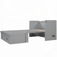 thumbnail image 2 of Full Size Murphy Bed - Large Drawers, Metal Handles, Gray, 2 of 16