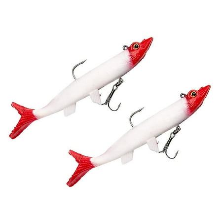 2pcs Soft Lead Fishing Lures Sinking Swimbaits T Tail Casting Lures 14cm 056
