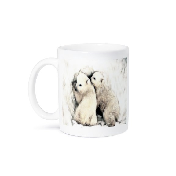 3dRose, Polar Bear Cubs, 11oz Mug