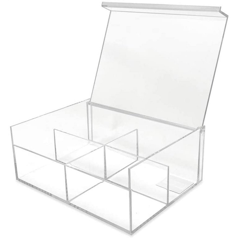 Isaac Jacobs 4-Compartment Clear Acrylic Organizer with Lid (6.7 L x –  Isaac Jacobs International