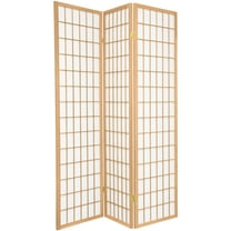 6 ft. Tall Window Pane Shoji Screen - Natural - 3 Panels